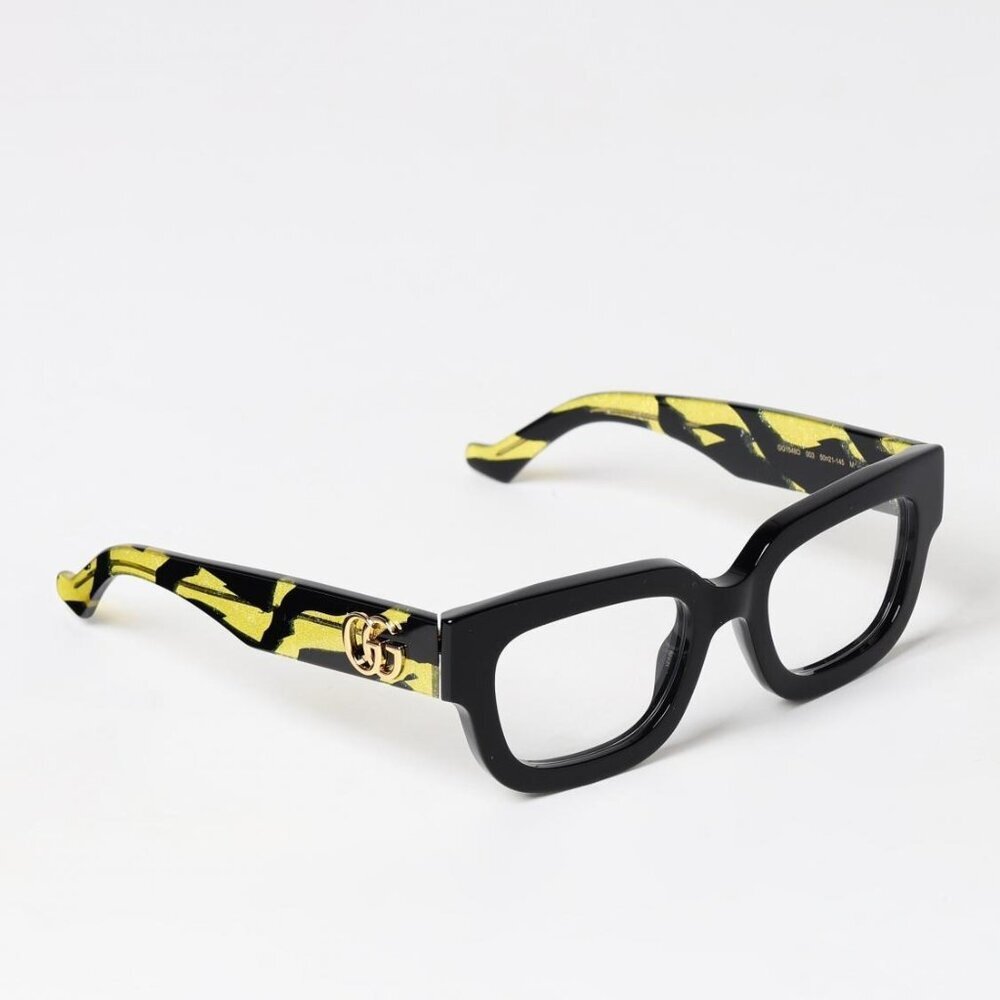 NWT Gucci GG1548O-006 Black Rectangle 52mm Eyeglasses - Picture 5 of 8